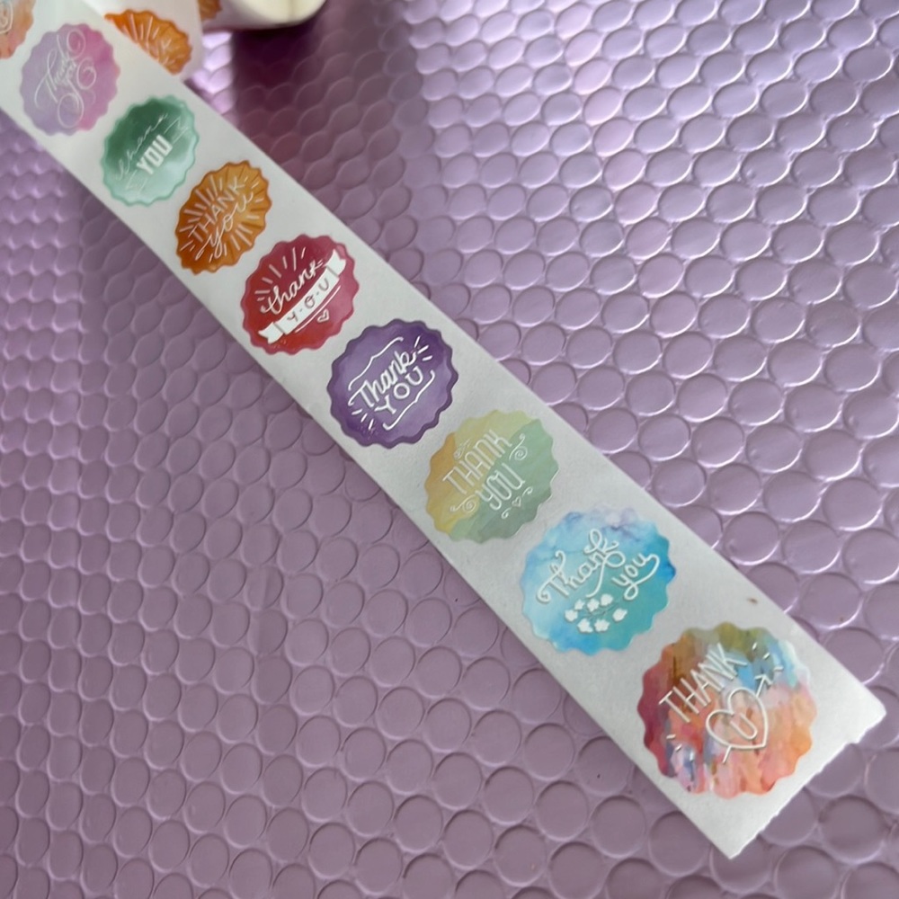 2/25$ 500 pcs Thank You Stickers 1" inch (8 Designs)
